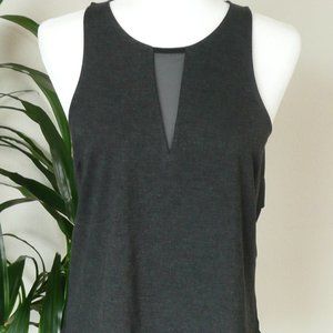 Banana Republic - Sexy Racerback Sleeveless Top - Charcoal Gray/Black, Sz Small